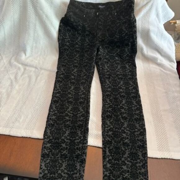 Roaman's Pants - nwt new roaman's flocked velour floral straight leg pant size 16 W